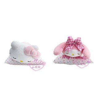 ♥小玫瑰日本精品♥Hello Kitty美樂蒂 絨毛柔軟可拆式 趴姿娃娃布偶 抱枕靠枕午休枕暖手枕50141708