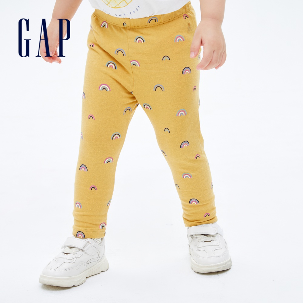 Gap 嬰兒裝 可愛印花針織長褲 布萊納系列-黃色(731145)