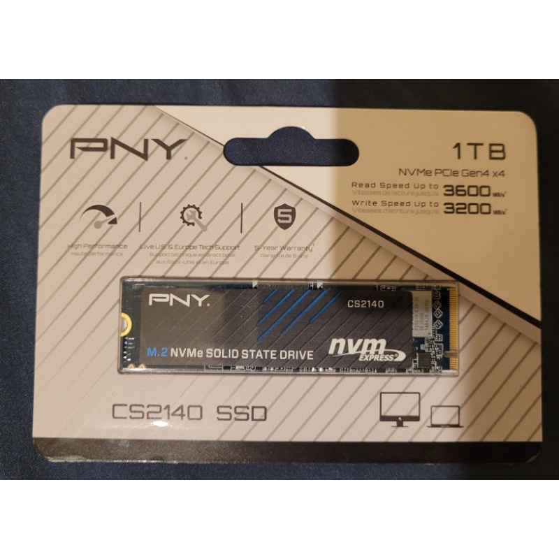 PNY CS2140 1TB M.2 2280 PCIe Gen4x4 SSD固態硬碟