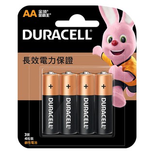 【DURACELL 金頂】 鹼性電池3號AA 4粒裝(台灣總代理)