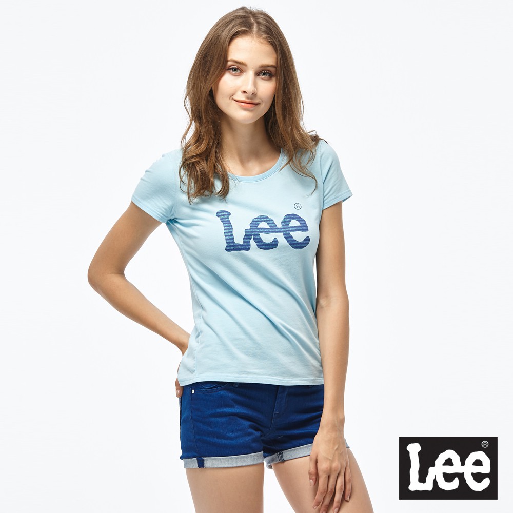 Lee 超低腰牛仔短褲 女 深藍 反摺 Diamond LS170065898