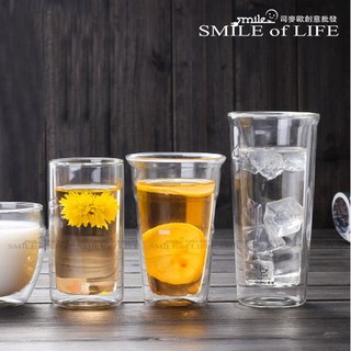 【現貨】雙層耐熱玻璃隔熱杯 果汁杯/咖啡杯/啤酒杯/牛奶杯/茶杯☆杯盤囊集COLOUR選物