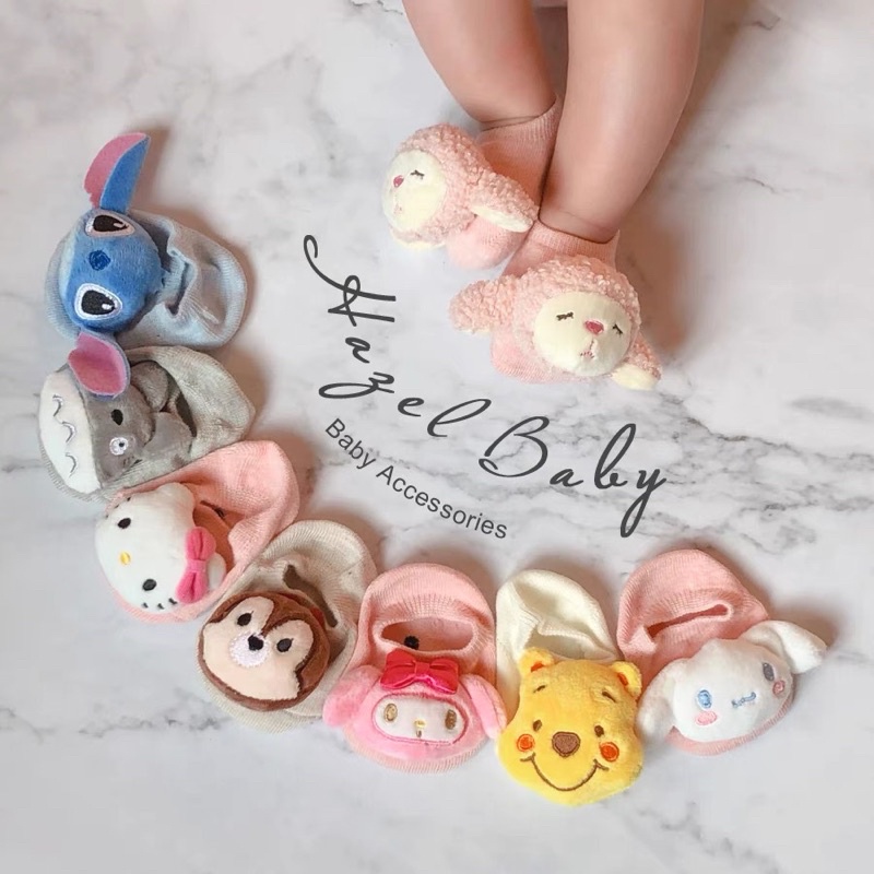 日本 kitty造型 男女新生嬰兒襪子 寶寶純棉防滑襪 一雙