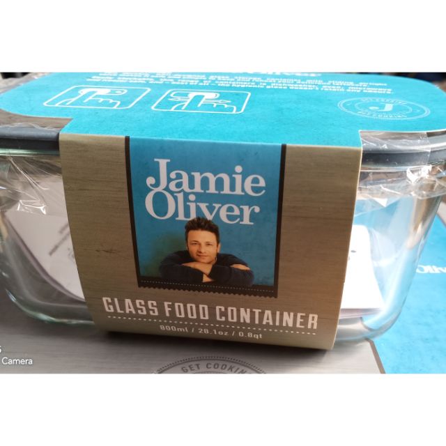 全新未拆封 全聯Jamie Oliver 傑米奧利佛 方型耐熱玻璃保鮮盒 (2)800ml