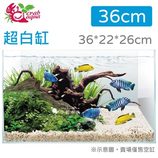 小郭水族-UP 小螃蟹【超白魚缸 36cm（36x22x26）1.2尺缸 】高透明度 魚缸 極具質感 超白缸
