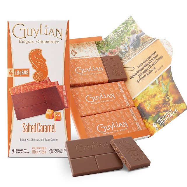 Guylian比利時吉利蓮海鹽焦糖脆片巧克力片100g(4x25g)