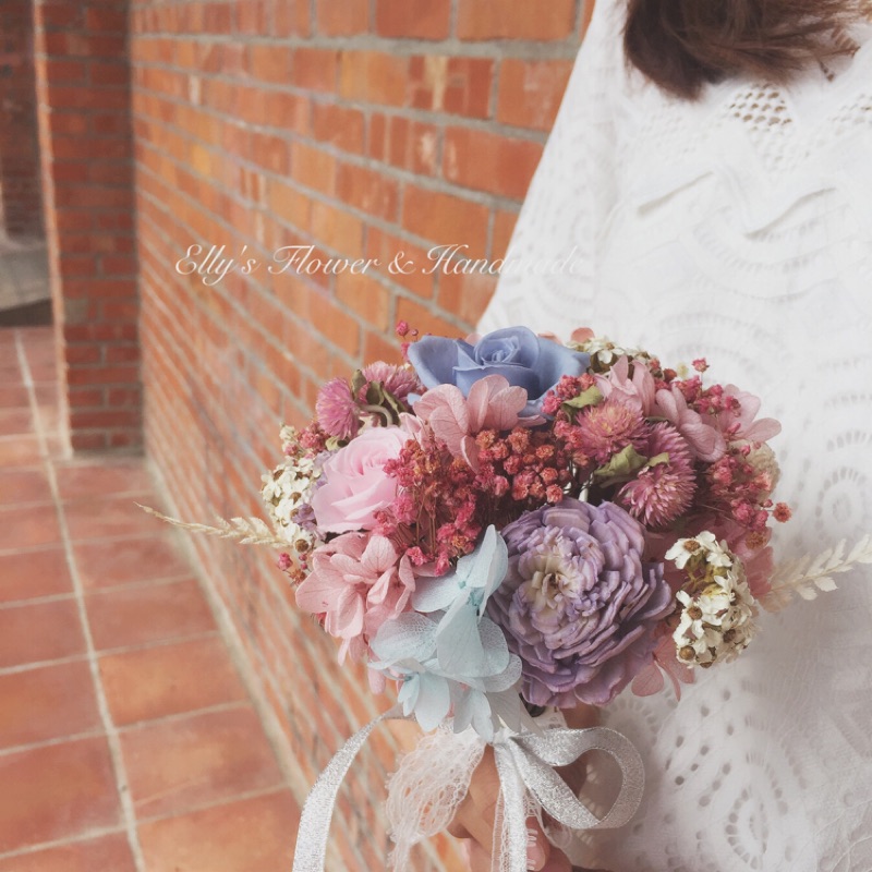 不凋花乾燥花小花束捧花公證登記結婚適合 伴娘花束 花童 蝦皮購物