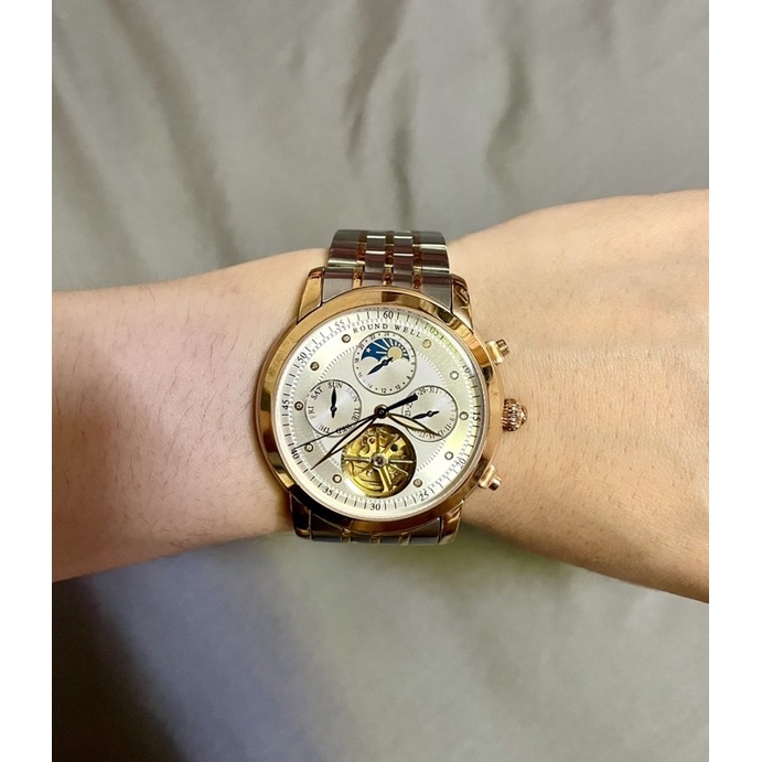ROUND WELL瑞士品牌浪威錶 星宇浩瀚真鑽機械 腕錶RW2073 保證原廠公司貨