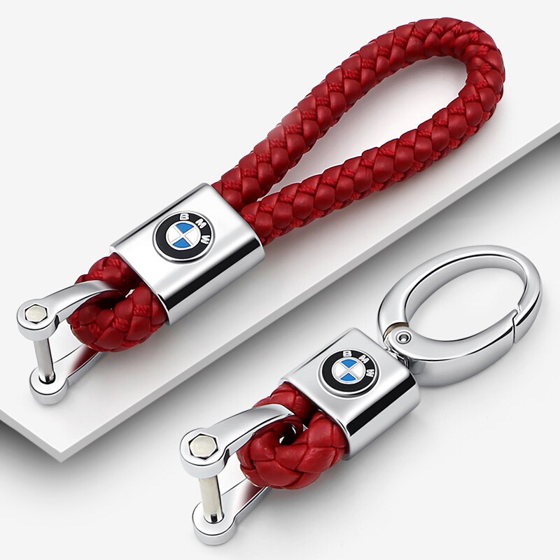 BMW 2 件/套時尚金屬 + 皮革汽車鑰匙扣鑰匙扣鑰匙圈鑰匙圈適用於寶馬 X1 X3 X5 1 系列 3 系列 5 系