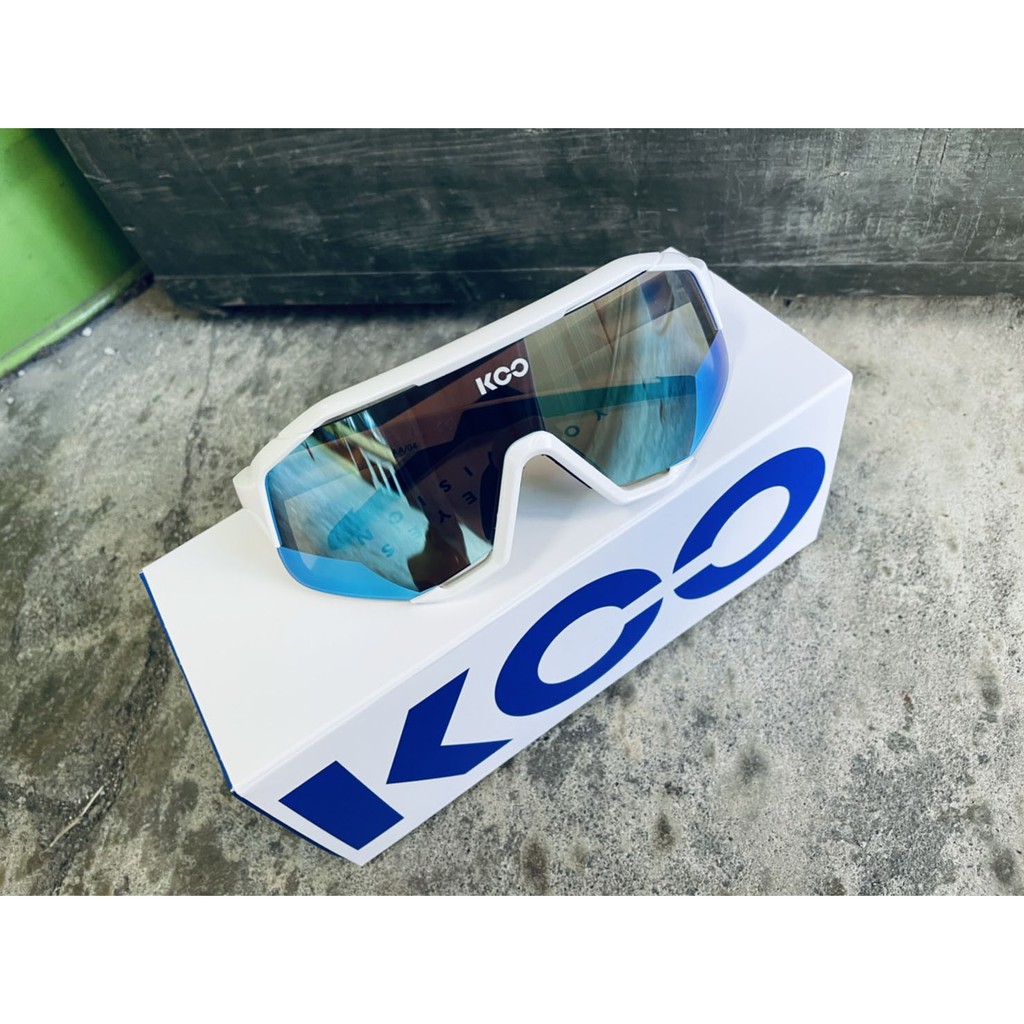 ~騎車趣~蔡司鏡片 KOO DEMOS 白色/藍色 頂級自行車眼鏡  風鏡 太陽眼鏡