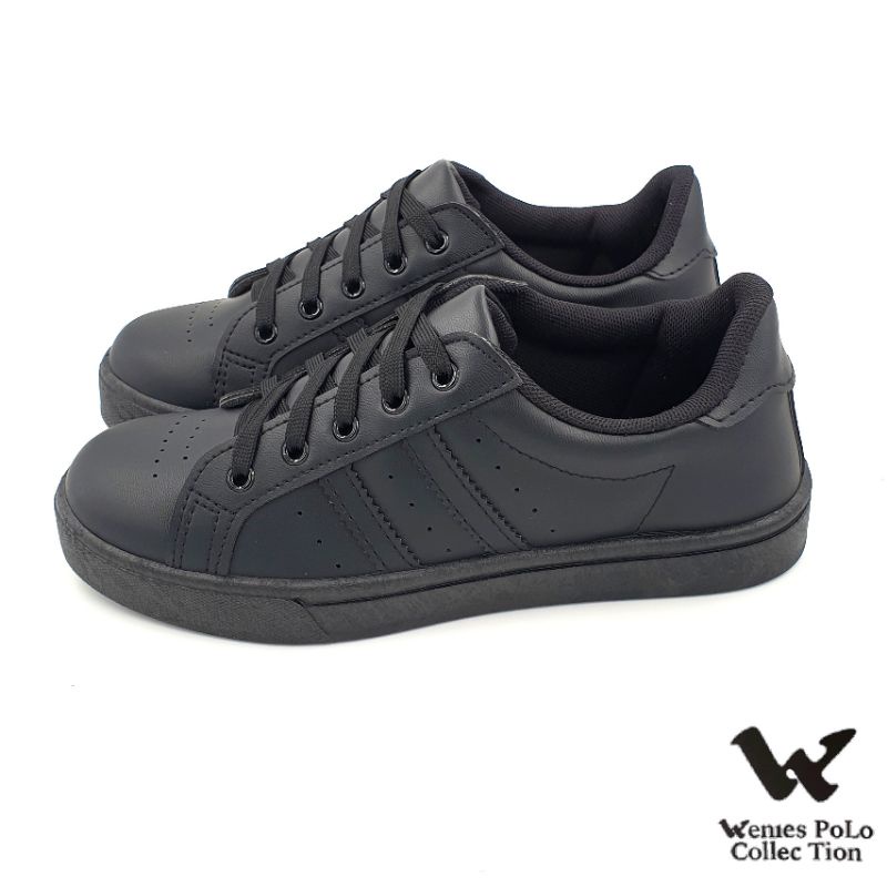 【米蘭鞋都】Wenies Polo (女) 簡約 休閒 運動鞋 耐磨 止滑 台灣製 3595 黑 另有白色