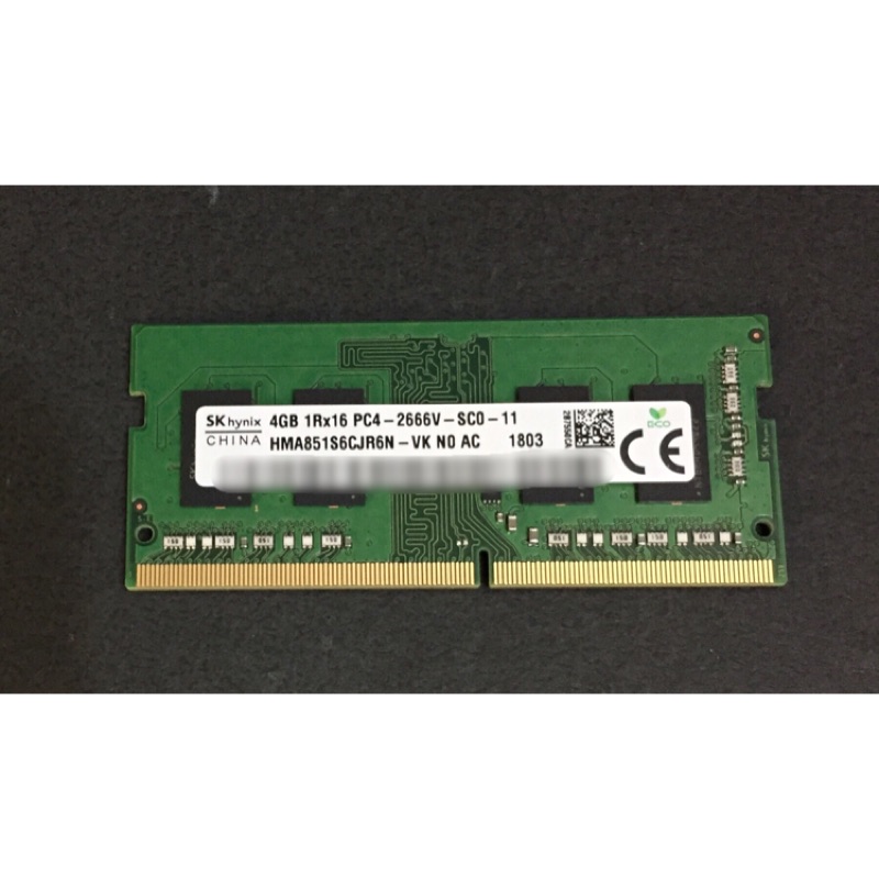 SK hynix DDR4 2666 4g 筆記型電腦記憶體 / 4GB 筆電用