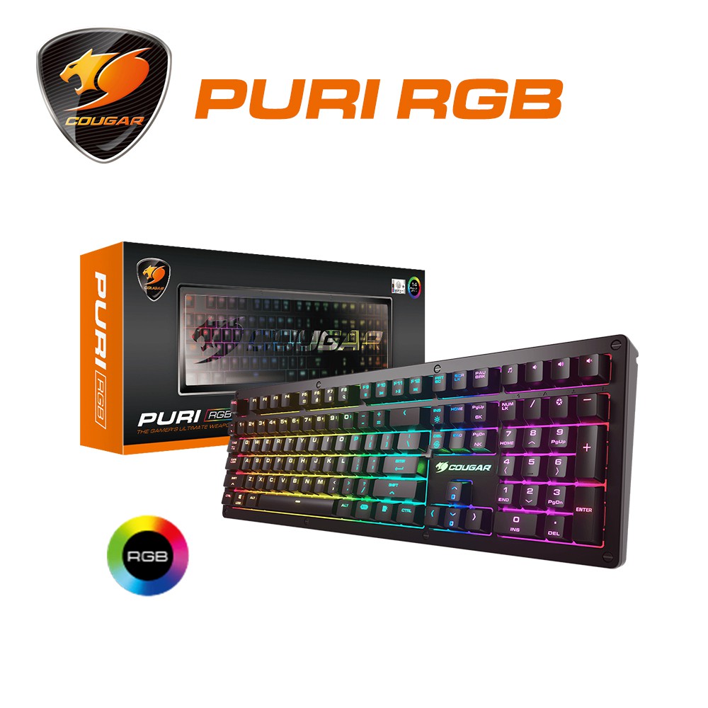 【COUGAR 美洲獅】PURI RGB 磁吸式上蓋機械式鍵盤 - 紅軸、青軸