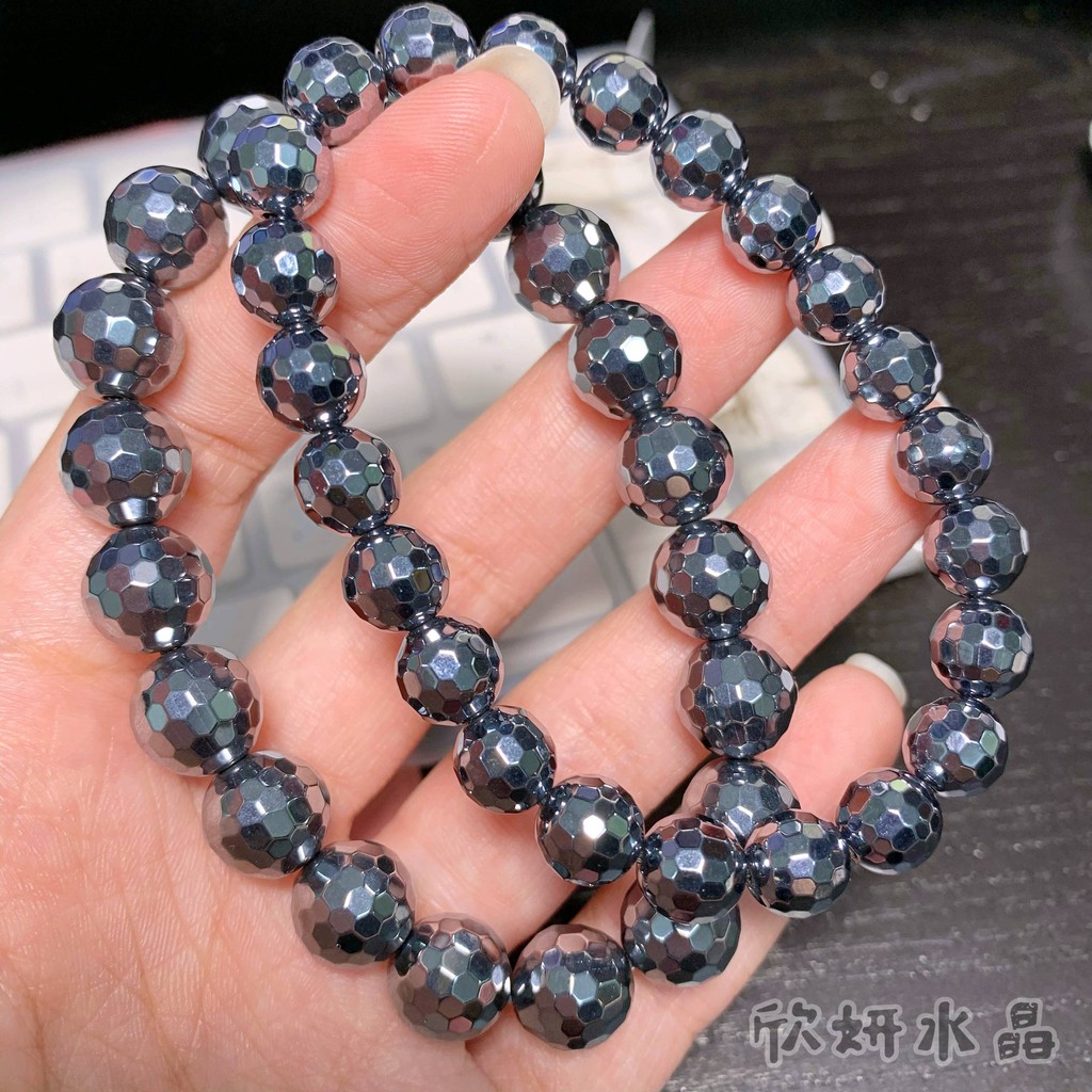 欣小妞 鈦赫茲太赫茲純矽鈦赫茲鑽切切面手珠手鍊手串繞3圈手珠 項鍊可融冰日本能量磁石正品鈦赫茲