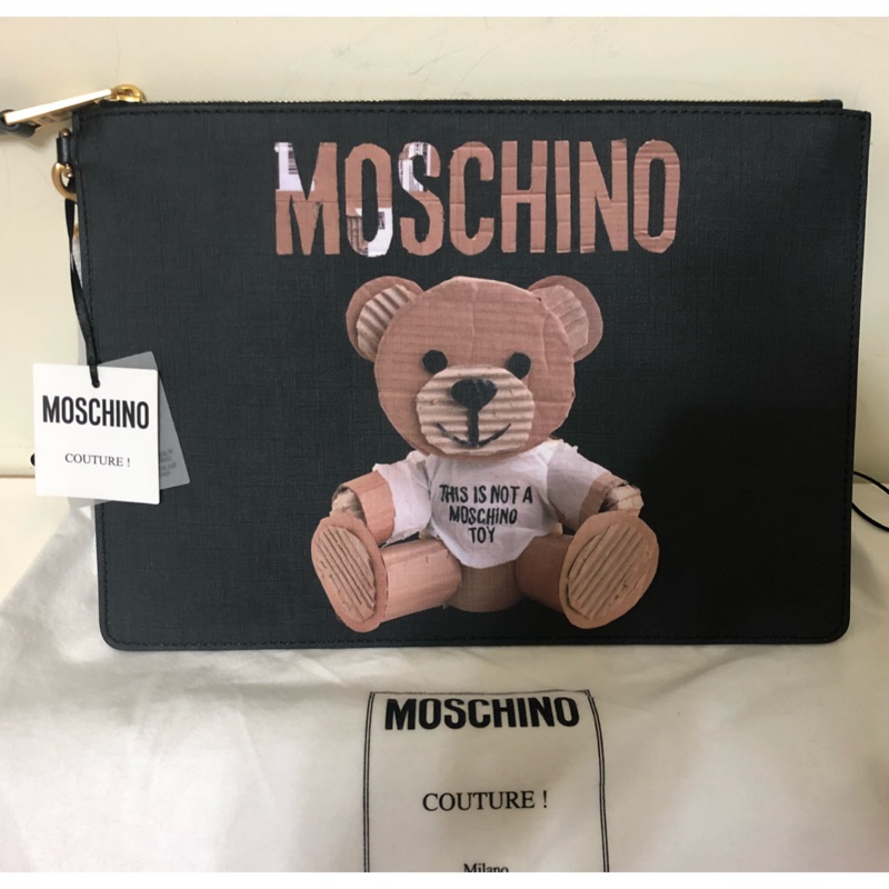 MOSCHINO 瓦楞熊大手拿包