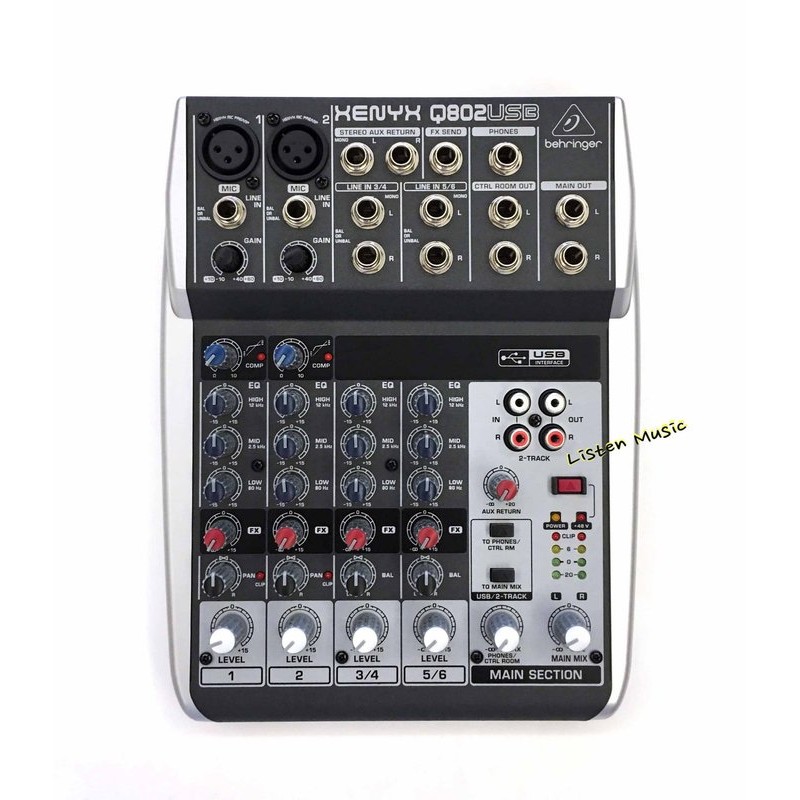 立昇樂器 現貨 Behringer XENYX Q802USB MIXER 錄音介面 混音器 公司貨