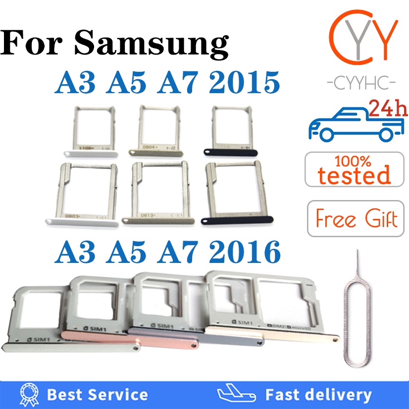 SAMSUNG 適用於三星 Galaxy A3 A5 A7 2015 2016 SIM 托盤卡座適用於 A300 A50
