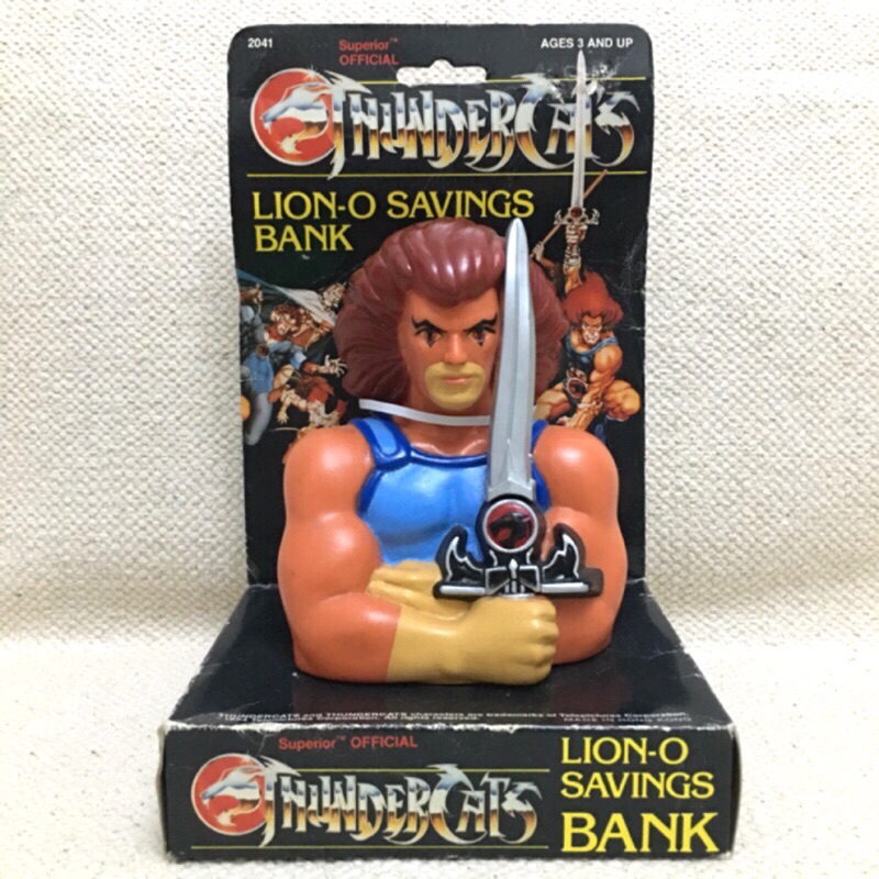 1984 霹靂貓 獅貓LION-O 早期經典 雕像 存錢桶 PVC 全新原裝盒 未拆封