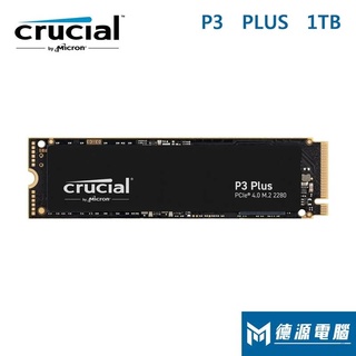 美光固態硬碟 P3 PLUS 1TB / P3 PLUS 2TB M.2 Gen4 PCle 五年