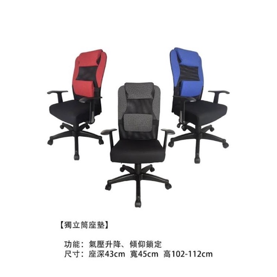 MIT 網背款 高背電腦椅【JJY-28】獨立筒坐墊  辦公椅 書桌椅 升降椅 人體工學椅