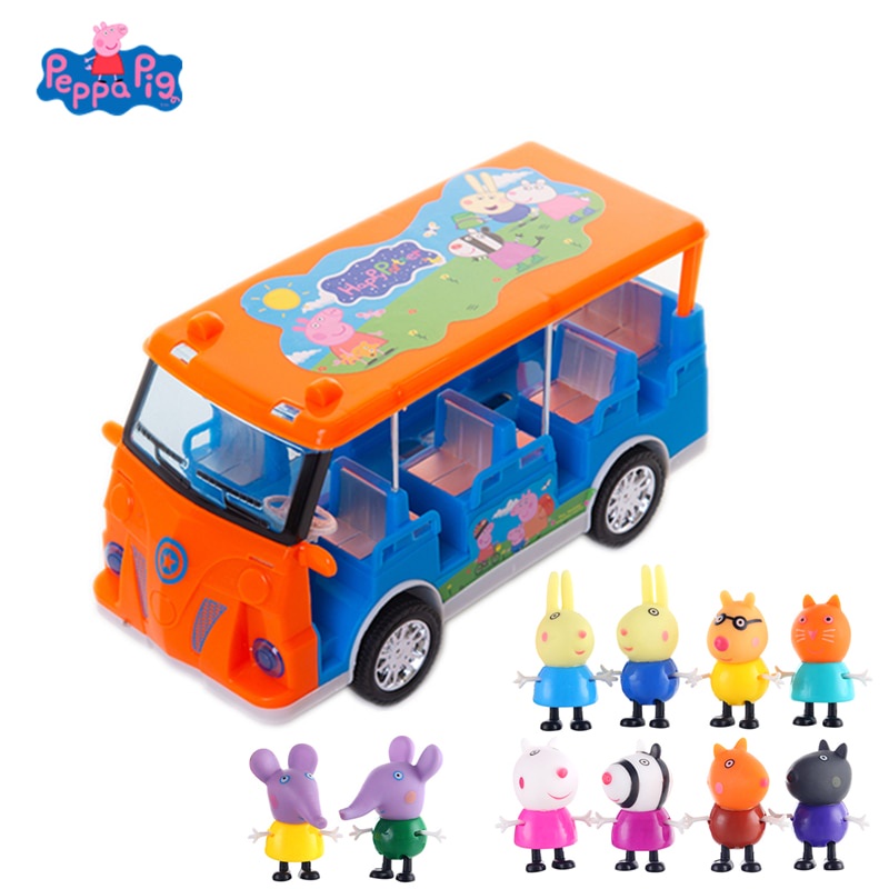Peppa Pig 佩佩豬 校園巴士 家家酒 小豬佩奇 粉紅豬小妹 校車 萬向巴士男孩玩具兒童禮物