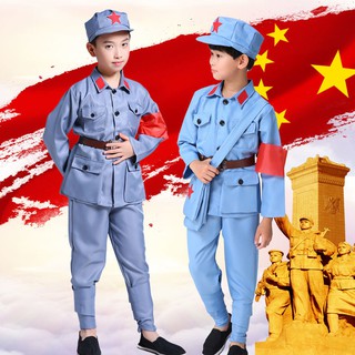兒童紅軍演出服八路軍服裝軍裝表演服小紅軍衣服閃閃紅星套裝成人