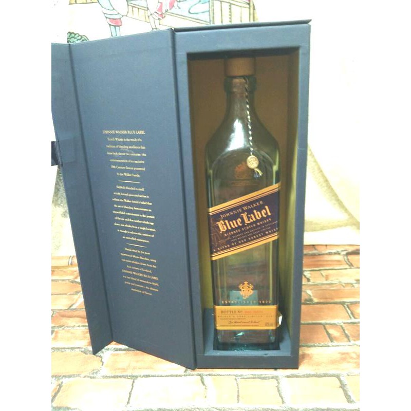 二手Johnnie Walker Blue Label 約翰走路藍牌空酒瓶/用途玻璃空瓶路藍牌空瓶