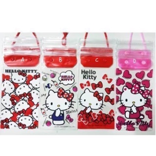 正版授權 三麗鷗 HELLO KITTY 凱蒂貓 手機防水袋 防水袋 手機袋 卡通袋 收納袋 玩水袋 雨天袋 附繩