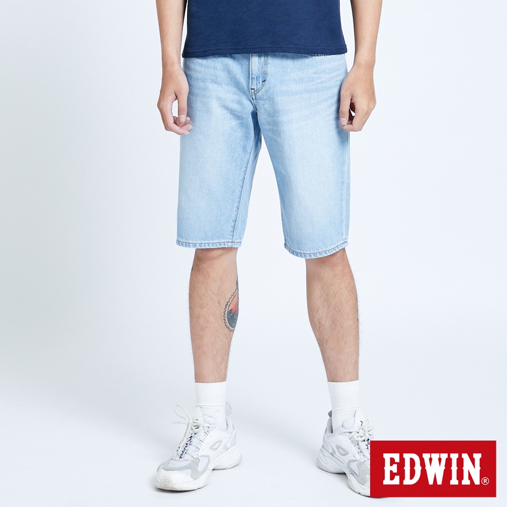 EDWIN 503仿舊五袋牛仔短褲(漂淺藍)-男款