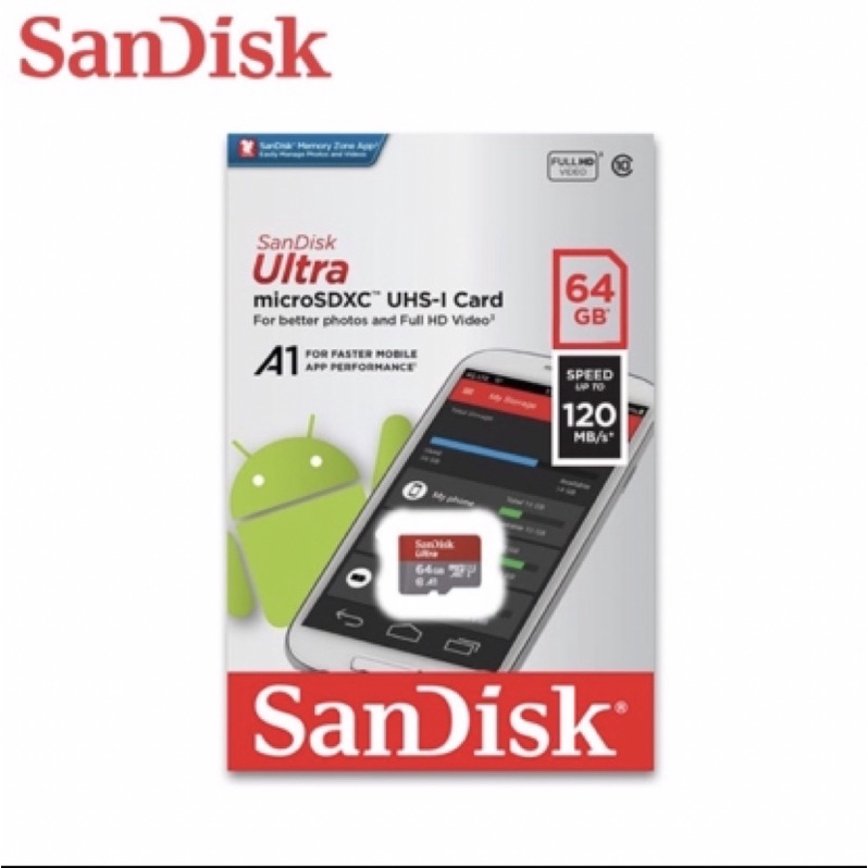 SanDisk 晟碟 64GB Ultra microSD UHS-I 記憶卡 手機/行車記錄器適用