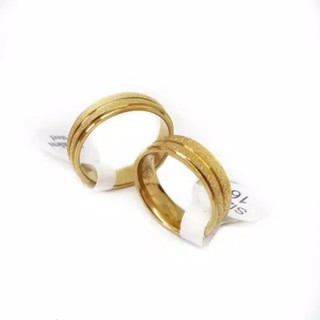 漂亮的金色鈦戒指男女-女鈦情侶戒指