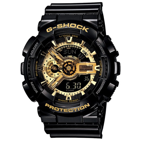 【聊聊甜甜價】CASIO G-SHOCK GA-110GB-1A 雙顯電子錶(黑金)