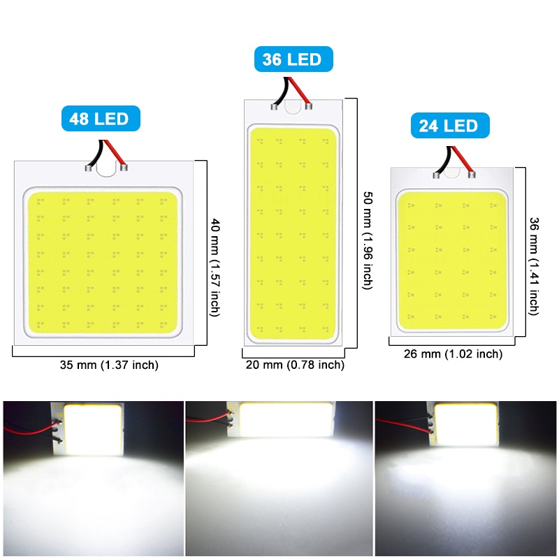 1 x T10 W5W LED 燈泡 C10W C5W 花彩 31mm 36mm 39mm 41mm 汽車內飾頂燈 CO