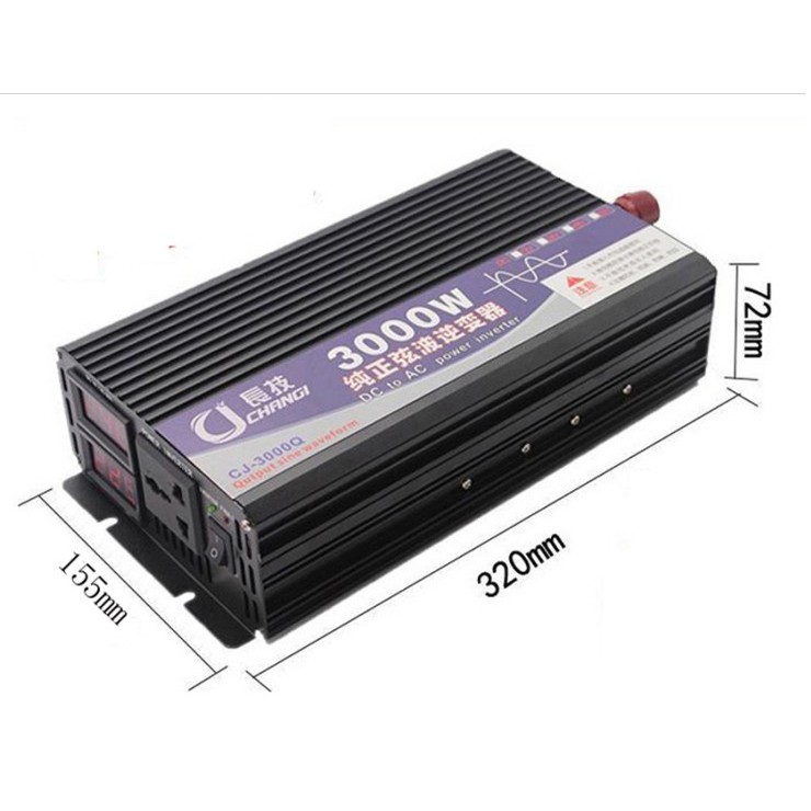 現貨 12V24V純正弦波逆變器3000W 24V48V轉110V 車用 露營 夜市 攤販 停電 太陽能 車載電源轉換器