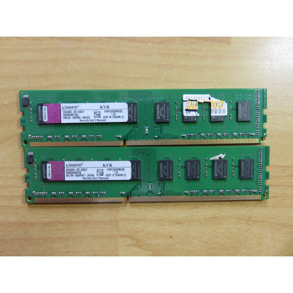 D.桌上型電腦記憶體-金士頓KVR1333D3N9 1333 2G*2共4G PC3-10600 DDR3 直購價80