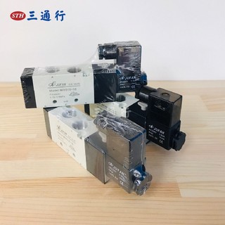 (三通行) 3/8 三分 五口二位氣動電磁閥 省力接頭 快速接頭 風管 油管 PU管 尼龍管 機械元件