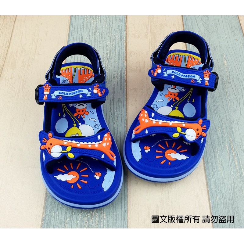 【螃蟹小舖】G.P 童鞋 可愛長頸鹿 兒童 中童 涼鞋 磁扣 兩用 運動 休閒 拖鞋 舒適 G9214BB-23 藍