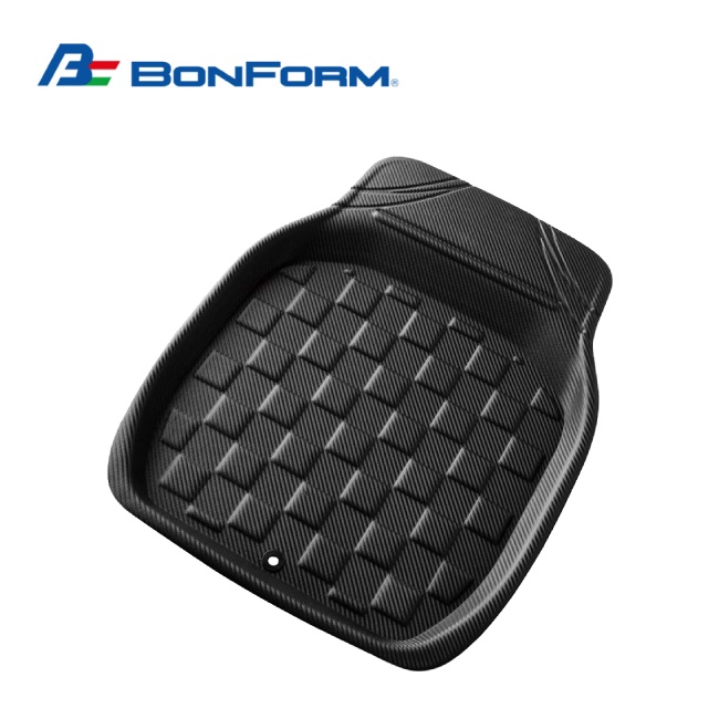 日本 BONFORM 3D碳纖可裁式動感抗菌.防臭腳踏墊-前座 B6454-01BK 車用踏墊 置物