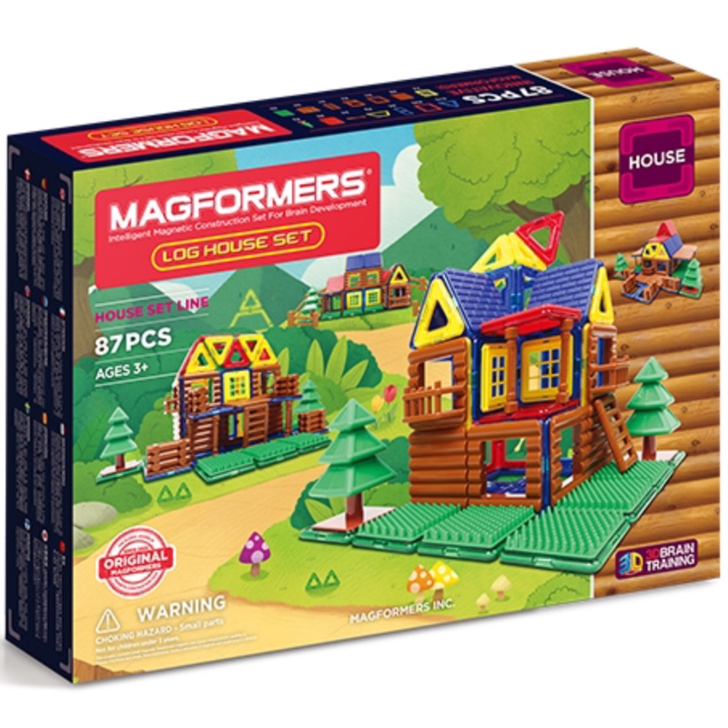 （獨家福利品）Magformers 磁性建構片-小木屋87片組