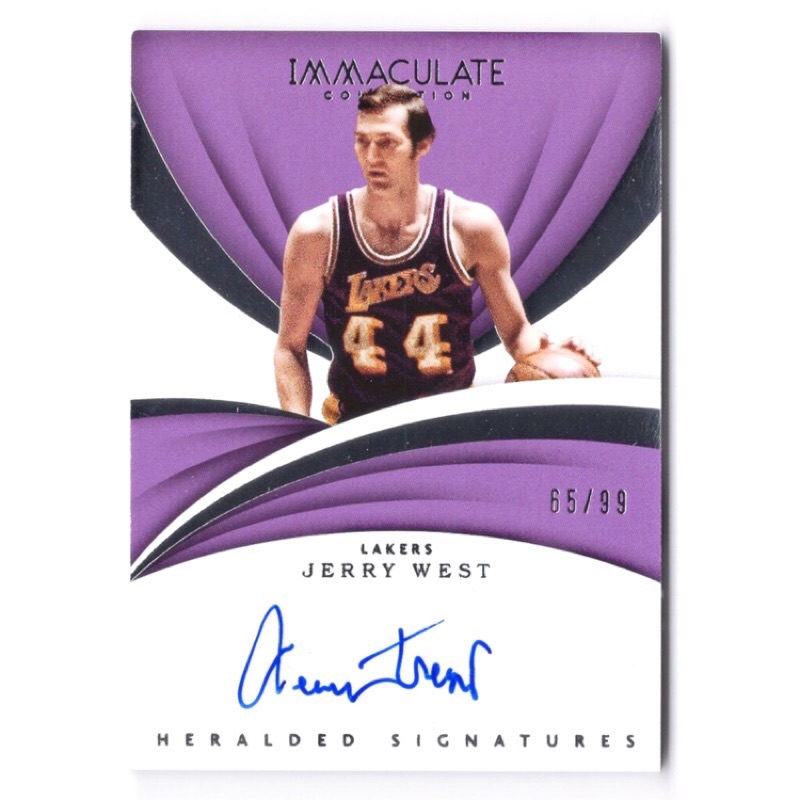 "The Logo" Jerry West 小國寶Immaculate Heralded先驅系列限量99張簽名卡 NBA