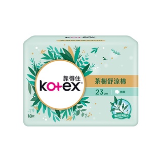 靠得住 茶樹舒涼棉衛生棉(23cm) 18片 x 1包【家樂福】
