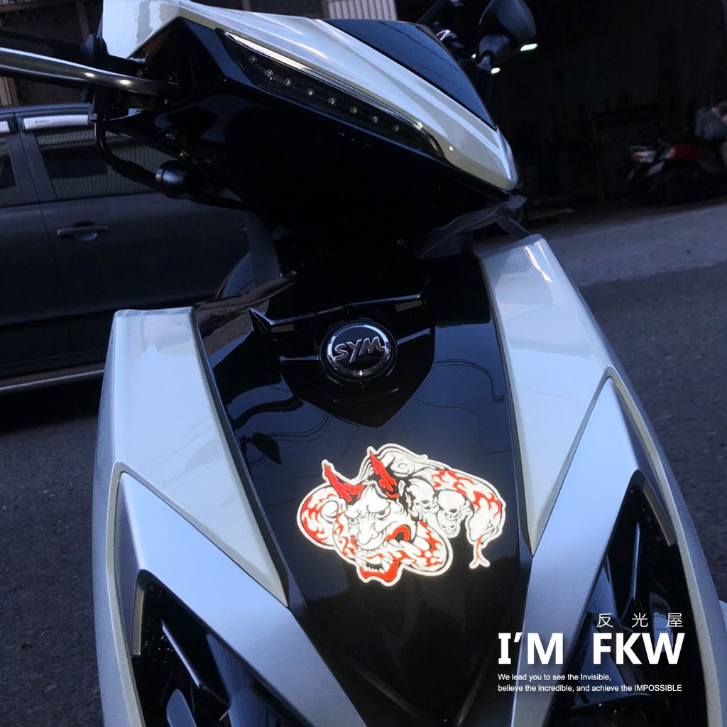 反光屋fkw 般若鬼面具鬼怪鬼頭日本風日式風格1組3張反光車貼高亮度防水耐曬機車貼紙汽車貼紙 蝦皮購物