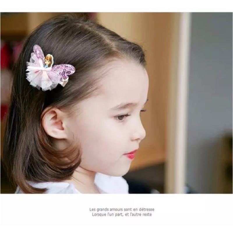 韓國兒童髮飾髮夾精緻冰雪奇緣紗裙公主髮夾女童頭飾邊夾寶寶髮飾迪士尼公主系列