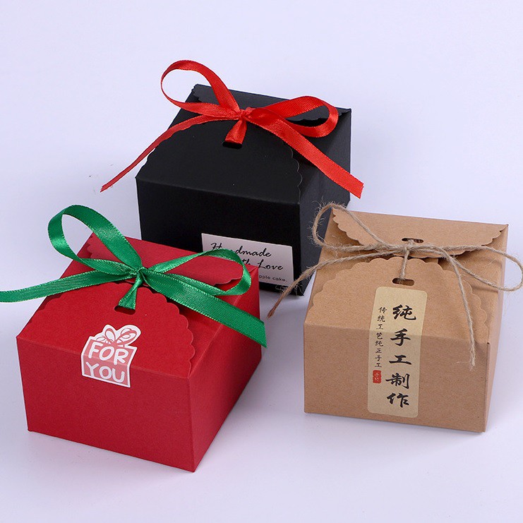 [現貨]韓國設計款 牛皮紙盒 烘焙包裝 禮品包裝盒 復古紙盒 餅乾盒 蛋糕盒 牛軋糖盒 喜糖盒 外帶盒【C068】