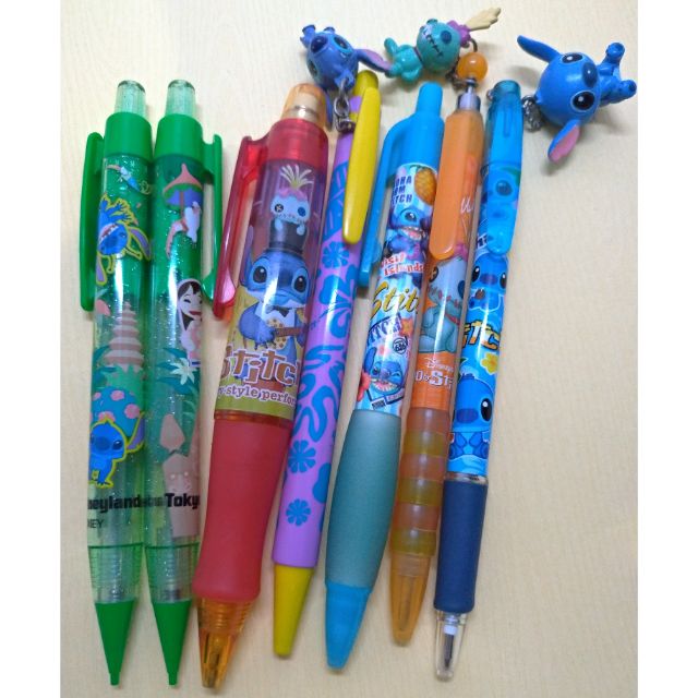 半新半二手 日本 迪士尼 史迪奇 自動鉛筆+原子筆