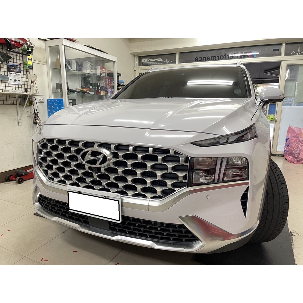 宏業車坊工作室  現代 22年 NEW SANTA FE  實車安裝 前氣霸網鋁網