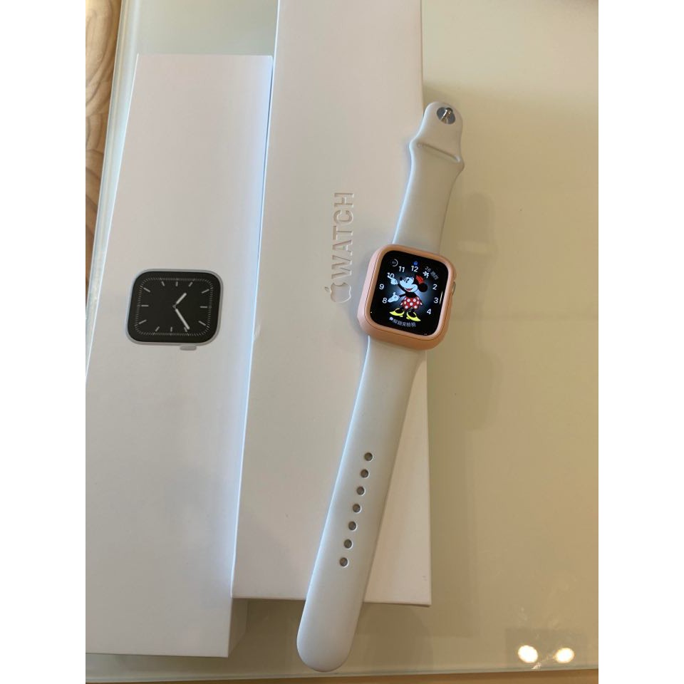 Apple Watch Series 5(保固內)玫瑰金錶框GPS防摔邊框保護殼#40 公釐(含運)