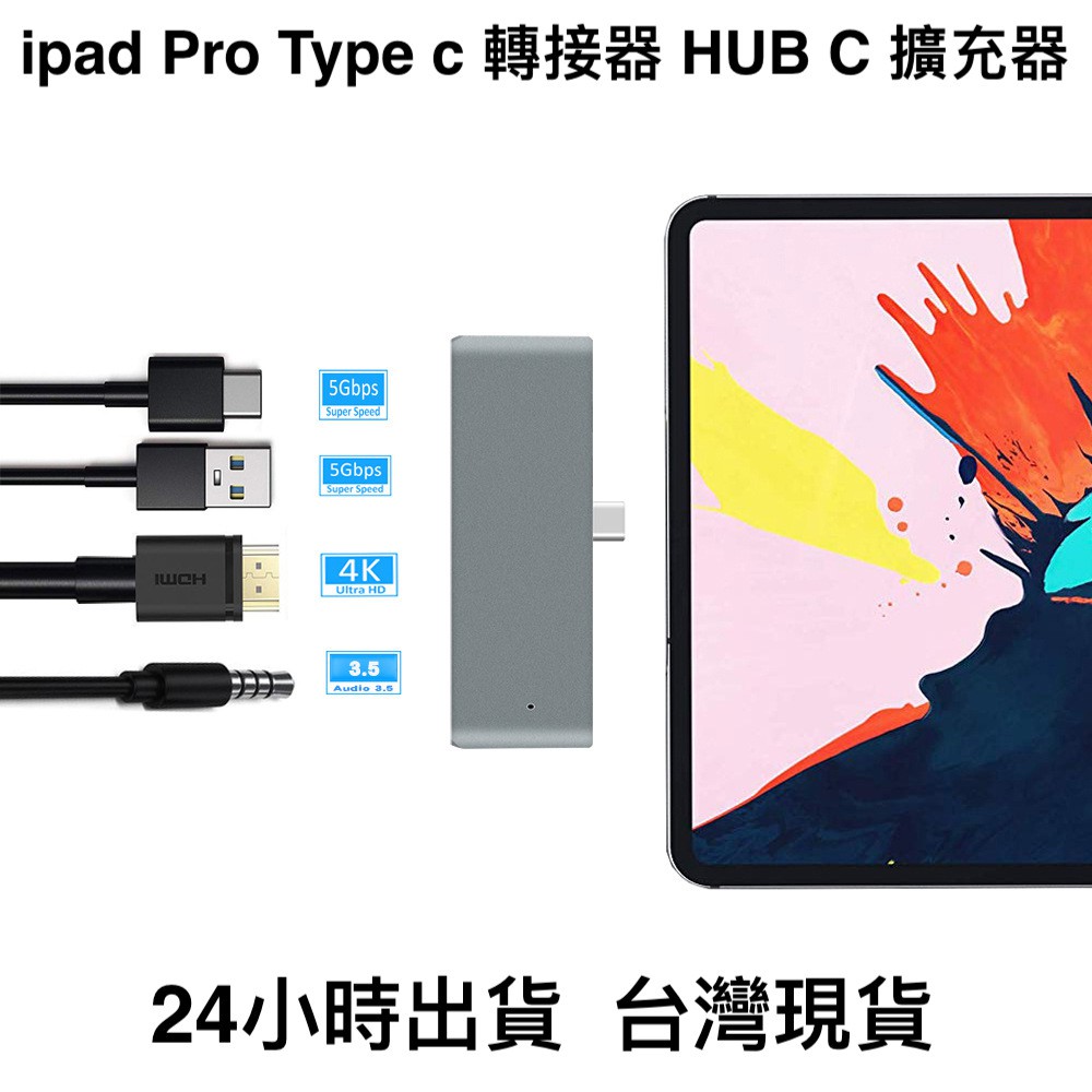 台灣出貨 Apple iPad Pro 12.9吋  Type-C轉接器 USB C HUB  HDMI 擴充器 M1