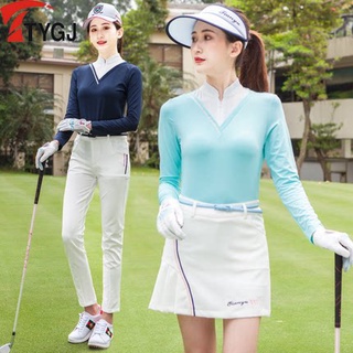TTYGJ GOLF 春夏季高爾夫服裝 女士長袖T恤衫防曬衣透氣清爽運動休閑上衣球服 女生上衣