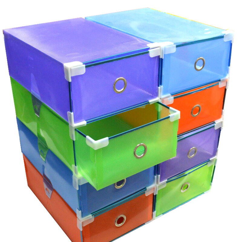 包邊抽屜式鞋盒1入 彩色鞋盒 透明鞋盒/收納鞋盒/收納盒【GC135】